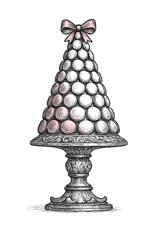 macaron stand illustration
