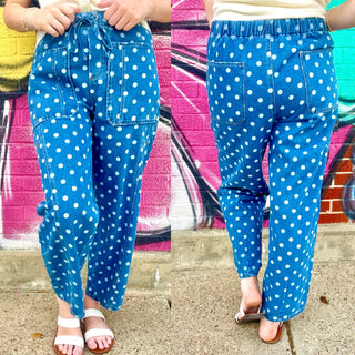Grayce Drawstring Polka Dot Jeans