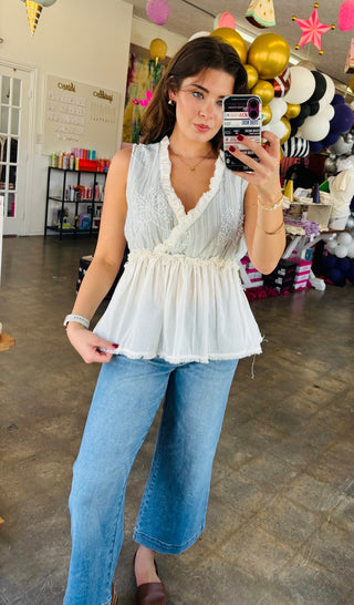 Bronte Sleeveless Ivory Top
