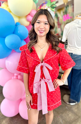 Patsy Polka Dot Pajama Set in Red