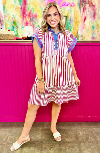 Esmie Y-neck Mini Dress