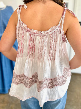 Ansel Woven Tank in Rose Pink
