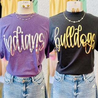 Metallic Puff School Spirit Tees