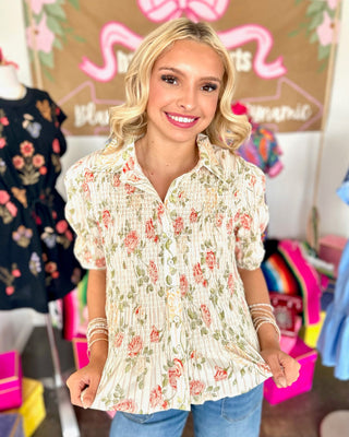 Resty Floral Collar Blouse