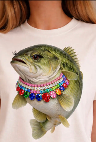 Jeweled Collar Bass Fish Tee