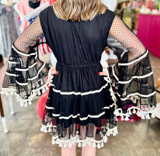 Alisa Flared MIni Dress in Black