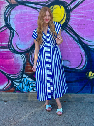 Ayah Button-Front Midi Dress