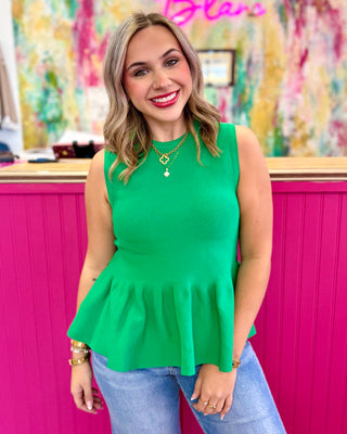 Lenny Knit Sleeveless Peplum