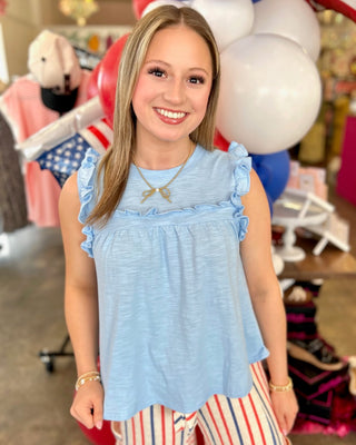 Nenita Knit Top in Blue
