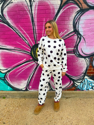 Raegan Polka Dot Shorts/Joggers Set