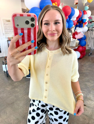 Lucas Yellow Striped Knit Top