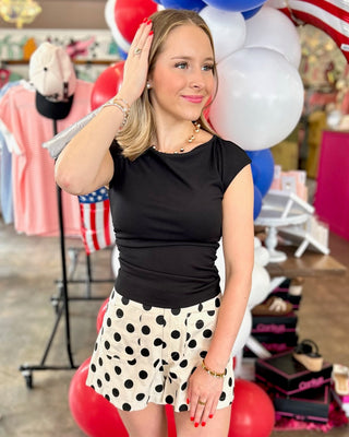 Albie Black Polka Dot Shorts