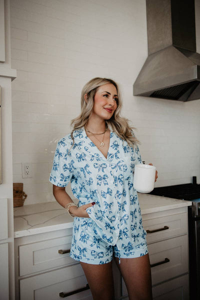 Toile Print Coquette Bows Pajamas