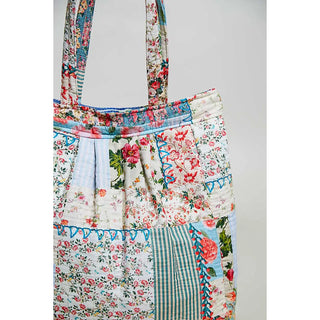 Quilted Patchwork Print Shoulder Tote by POL