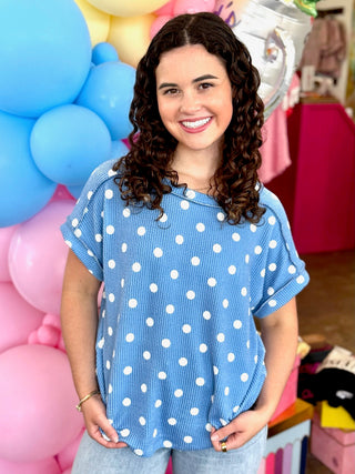 Noella Polka Dot Knit Top
