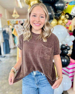 O'Quinn Chenille Waffle Knit Top