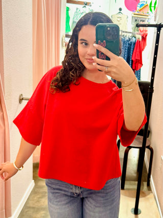 Orly Knit Top in Red