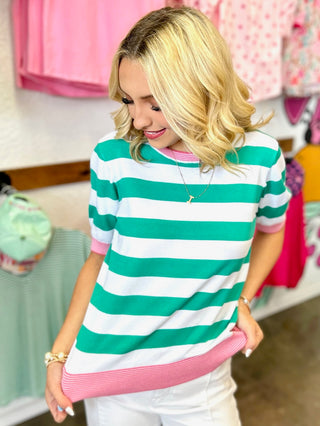 Hartley Crew Neck Top in Green