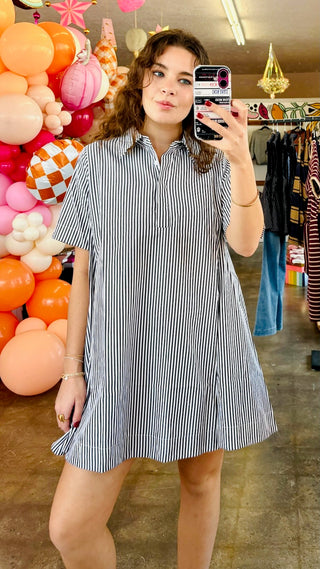 Kenzie Half Button Dress Shirts in Black