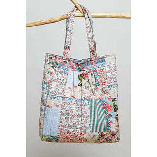 Quilted Patchwork Print Shoulder Tote by POL