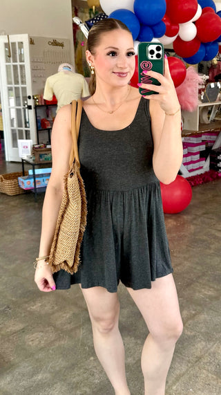 Angelino Charcoal Knit Romper