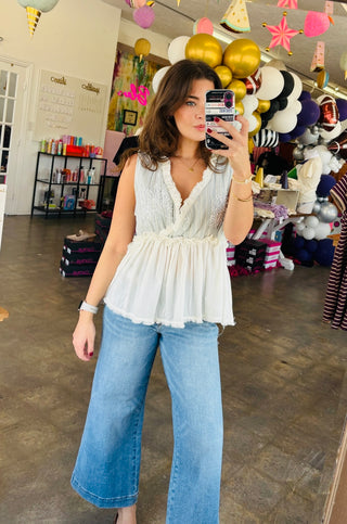Bronte Sleeveless Ivory Top