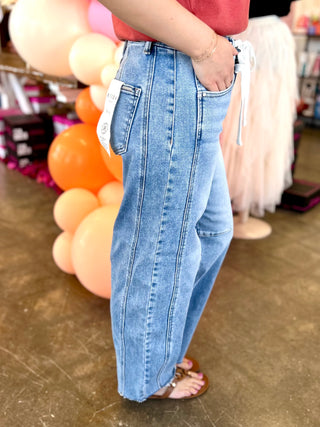 Ryven Drawstring Barrel Jeans by Risen