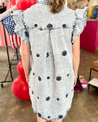 Roxie Washed Denim Mini Dress