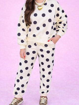 Raegan Polka Dot Shorts/Joggers Set