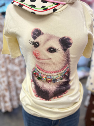 Jeweled Collar Possum Tee