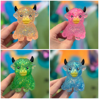 Highland Cow Squishies- Glitter and Reg.