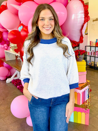 Zayla Contrast Rib Band Top