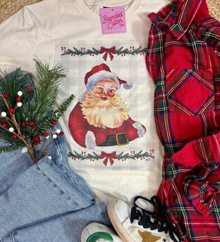Vintage Plaid Santa