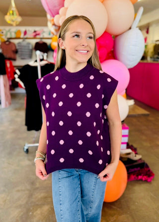 Morren Cap Sleeve Sweater in Plum