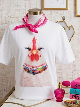 Jeweled Collar Chicken Tee