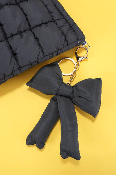 JOSSLYN by wall to wall - TRENDING PUFFY BOW RIBBON BAG CHARM KEYCHAIN | 40KC109: Off White