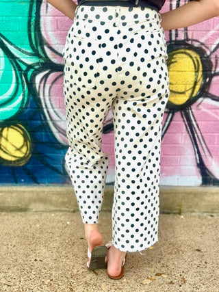 Mayra Ivory Polka Dot Jeans