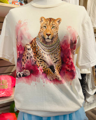 Leopard Watercolor Crystal Graphic Tee