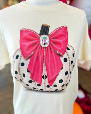 Pink Bow Pumpkin Tee