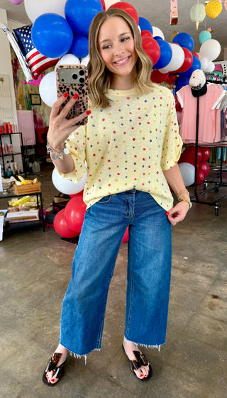 Karol Polka Dot Top in Yellow