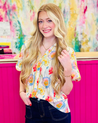 Everly Floral Print Top