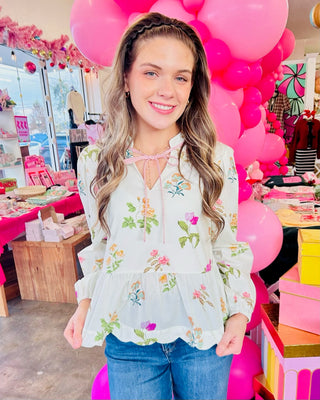 Marjorie Scallop Hem Blouse