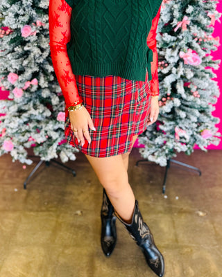 Maya Plaid Wrap Skort