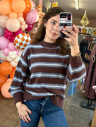 Jared Brown Crew Neck Knit Pullover