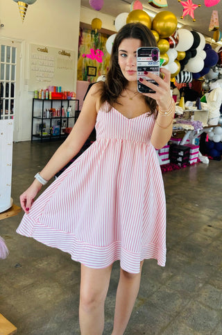 Sabel Babydoll Sundress in Pink