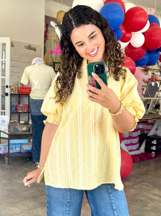 Romie Yellow Ruffle Top