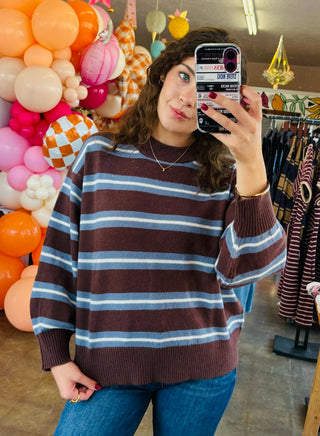 Jared Brown Crew Neck Knit Pullover