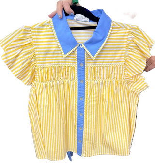 Myka Striped Collared Blouse