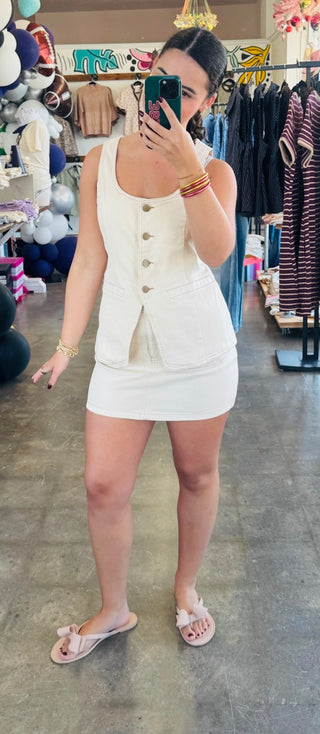 Debra Mini Skirt Set in Khaki