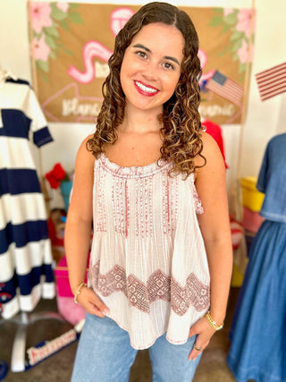 Ansel Woven Tank in Rose Pink